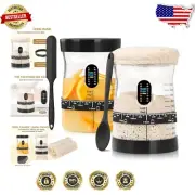 Large Capacity Sourdough Starter Jars with Thermometer - Perfect Baking Gift