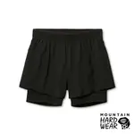 【MOUNTAIN HARDWEAR】SUNSHADOW 2IN1 SHORT WOMEN 防曬透氣運動短褲 女款 黑色 #1982761