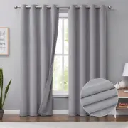 Melodieux 100% Blackout Curtains for Bedroom, Thermal Insulated Noise Reducin...