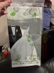 Unique Silver Wedding Plastic Tablecover 54"x84" Party Supply Tableware New!!!