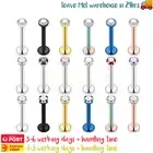 6PCS Internally Threaded Labret Lip Studs Helix Tragus Earring Piercing
