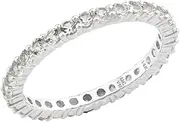 [MAX + STONE] 14K Solid Yellow or White Gold Created White Sapphire Eternity Ring (2mm)