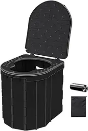 Portable Toilets | Lidded Outdoor Composting Toilet - Portable Car Toilet with 15 Trash Bags and Storage Bag, Bucket Toilet Seat for Travel Trip Camping