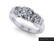 Real 1ct Round Diamond Past Present Future Engagement Ring 10K White Gold GH I1