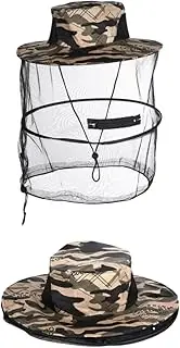 ZANZER Mosquito Head Net Hats for Men Women, Breathable Outdoor Sun Hat with Foldable Net Mesh, 360-Degree Protection Bug Net Cap for Fishing, Gardening, Camping, Hiking, Windproof Summer Hat