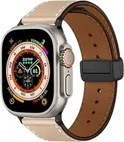 For Apple Watch Band 49mm 46mm 45mm 41mm 44mm 40mm 42mm 38mm Women Men, iWatch Bands Leather Magnetic Bracelet Wristband for Apple Watch Ultra ultra2 Series 10 9 8 7 Series SE 2nd SE 6 5 4 3 2 1