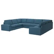 KIVIK u-shaped sofa, 7-seat, Tallmyra blue