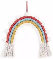Boho Rainbow Tassels Balls Kids Room Wall Hanging Decor Girls Room Ornaments Handmade Rainbow Ornament (Color : A, Size : Mcode)