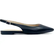 Yosi Samra Vera Pointed Toe Slingback Flat in Black Nappa at Nordstrom, Size 9