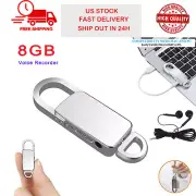 Voice Recorder 8GB Digital Audio Device Activated Sound Tape Dictaphone Keychain