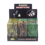 5 Pack 100' Size Push-to-Open Plastic Cigarette Case Camouflage Design
