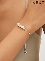 Silver Tone Sparkle Popcorn Beaded Pully Bracelet (D59616) | $23