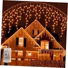 Halloween Icicle Lights Orange Lights Outdoor - 39Ft 400Led 8 orange color