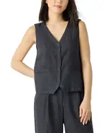 Eileen Fisher Washed Linen Delave Tie Back Vest