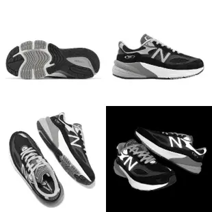 【NEW BALANCE】休閒鞋 990 V6 D 寬楦 女鞋 黑 銀 美製 麂皮 反光 復古 運動鞋 NB 紐巴倫(W990BK6-D)