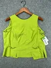 NWT Sears ISB Shirt Womens 10 Lime Green Top Blouse Sleeveless Beaded Rayon Blen