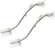 [SKYLAR LIFE] Skylarlife Multifunctional Double-ended Shoes Brush with Comfortable Handle Deep Clean Bristle Effective Cleaning Brush Scrubber Cleaning Tool for Shoes Grout Tile Floor Bathroom Kitchen Sink (Light Green Set of 2)