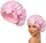 [Azlanway] Silk Hood for Sleeping Long Hair, Bonnet Silk, Adjustable Satin Sleep Cap with Wide Band, Soft and Breathable Night Hat Hair Bonnet for Optimal Hair Protection and Comfort