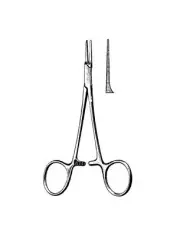 6 PACKER Mosquito Hemostatic Forceps, 5", Curved, Flat Jaws, Premium