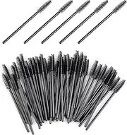 vgggrd Pack of 100 Disposable Eyelash Brushes, Cosmetic Brushes for Eyelashes and Eyebrows, Disposable Mascara Wands for Beauty Salon and Home Use (Black)