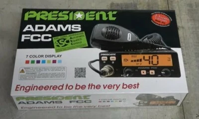 President Adams CB Radio 40-Channel Large LCD w/ 7 Colors Radio Brand New