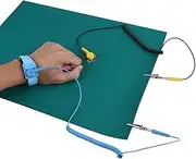 Anti Satic Wrist Strap, Electrostatic Discharge Anti-Static Wrist Strap Ground Wire Mat Set Resistant to Acid, Alkali, Chemical Soldering Flux, Wear-resisting and Easy to clean