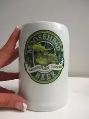 Vintage Moosehead Canadian Lager Beer Stein Mug Porcelana Brasil Schmidt NOS!