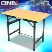 100 KG Heavy Duty Foldable Wood Top Desktop Metal Table Work Bench Yellow/Black