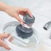 Kitchen Soap Dispensing Palm Brush Cleaner Push-type Brush Kitchen Detergent Too
