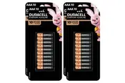 4x 10pc Duracell Everyday AAA Size Alkaline Battery Single Use Batteries