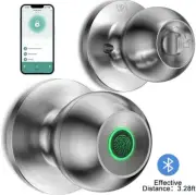Smart Door Lock, Auto-lock Fingerprint Door Handle (Silver) NEW