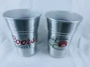 Two COORS LIGHT 2019 MARCH HOOPS ALUMINUM 22 OUNCE CUPS - NEW!
