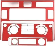 Interior Console Trim for Land for Rover for Defender 110 2008-2018 Car Console Air Conditioning Control Panel Decoration Sticker Car Interior Accessories(Red)