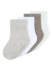 Underworks Baby Rib Crew Socks 4 Pack