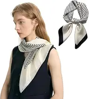 [COTHESUMAY] 100% Pure Mulberry Silk Square Scarf for Women Neckerchief Head Scarf 21" and 27" Bandana Hair Wrapping Gift
