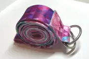 patterned D ring yoga strap- 6 feet new! pink triangles printed tribeca design