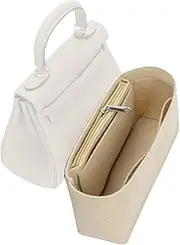 Lckaey Purse Organizer insert for hermes Handbag Kelly 25 organizer1011Beige-S 21.5*7*11cm/For Kelly25