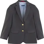 [Tommy Hilfiger] Boys Fit Blazer, Kids School Uniform Clothes for Little & Big Boys, Layers Nicely, Fully Lined, Lightly Padded Shoulders, Semi Fitted at Chest - Size 10 Dark Charcoal