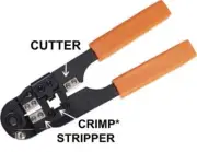 Crimping Tool Wire Crimper Cutter and Stripper 8 Pin Spring Load Lever Orange