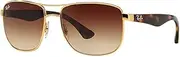 [Ray-Ban] STEEL MAN SUNGLASS - GOLD Frame BROWN GRADIENT Lenses 57mm Non-Polarized