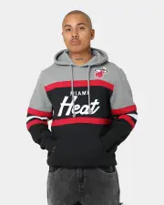[MITCHELL & NESS] Mitchell & Ness Miami Heat Head Coach Hoodie Black - Size L L Black