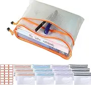 12 Plastic Folders,A4 Zipper Pouch,Double Design Mesh Zipper Pouch Bags,Plastic Envelopes，File Folders with Receipt Holder,Document Bag for File,Board Game School Office Home Travel Storage