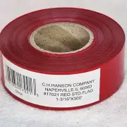 10x C.H. Hanson Red CH Hanson 300 ft. L X 1.2 in. W Plastic Flagging Tape
