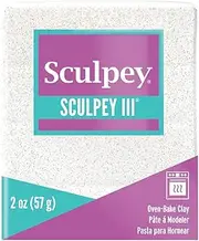Sculpey Polymer Clay 2OZ WHT GLTTR, White Glitter
