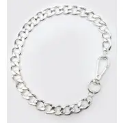 Mens Silver Chunky Chain Clip Necklace