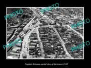OLD POSTCARD SIZE PHOTO NOGALES ARIZONA, AERIAL VIEW OF THE TOWN c1940