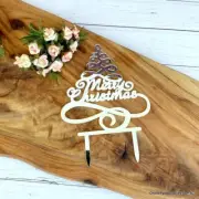Acrylic Silver Christmas Tree Cake Topper