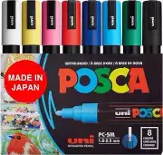 Uni posca Paint Marker Pen - Medium Point Set of 8 (PC-5M8C) FAST SHIPPING