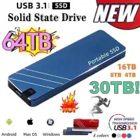 在飛比找樂天市場購物網優惠-免運 升級 SSD移動固態硬盤500G-128TB全新升級大