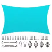 COLOURTREE Sun Shade Sail 16'X8' Outdoor Folding Turquoise W/ Rectangle Kit
